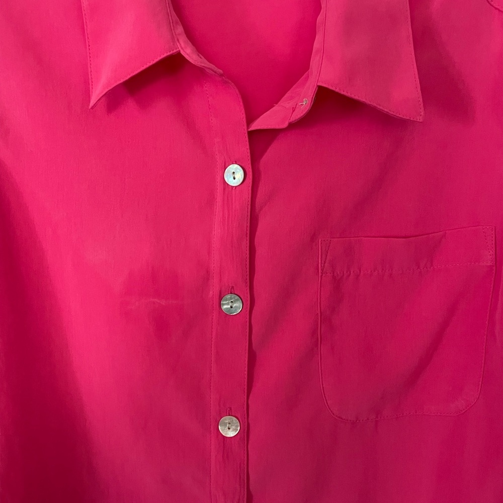 Travelsmith‎ Pink Button down Blouse - Picture 8 of 11